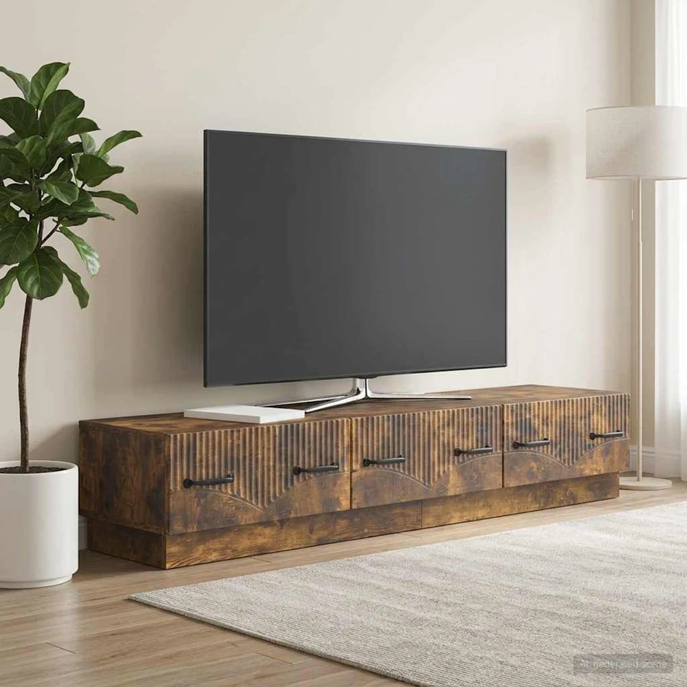 TV staliukas Televizoriaus spintelė Dūminio ąžuolo 147 x 34,5 x 27 cm