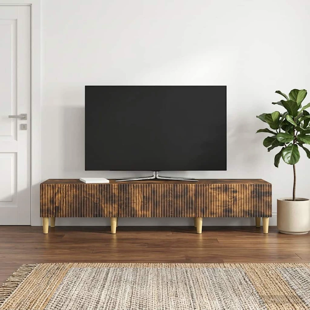 TV staliukas Televizoriaus spintelė Dūminio ąžuolo 147 x 34,5 x 30 cm