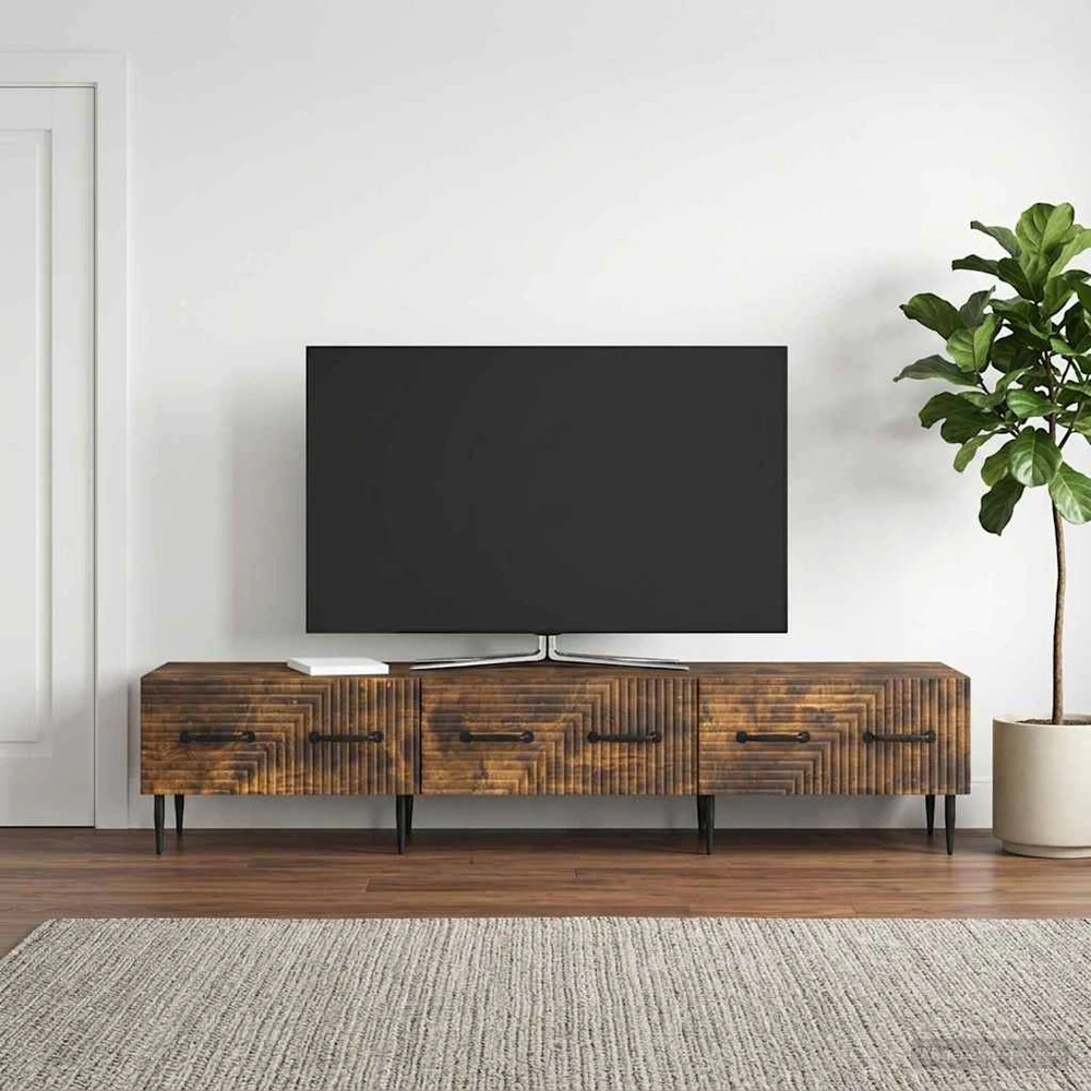 TV staliukas Televizoriaus spintelė Dūminio ąžuolo 147 x 34,5 x 30 cm