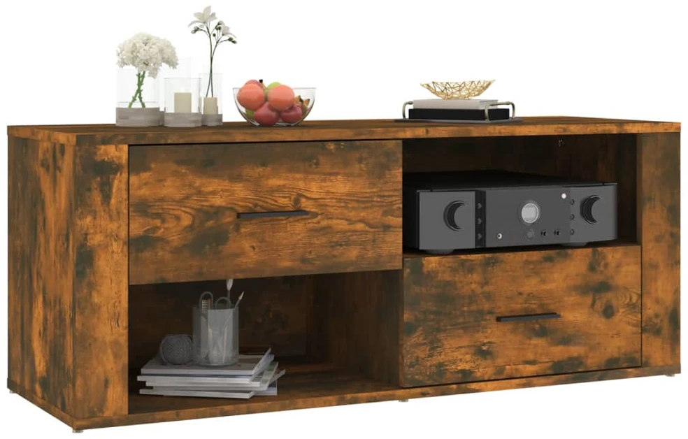 TV staliukas Televizoriaus spintelė, dūminio ąžuolo, 100x35x40cm, mediena