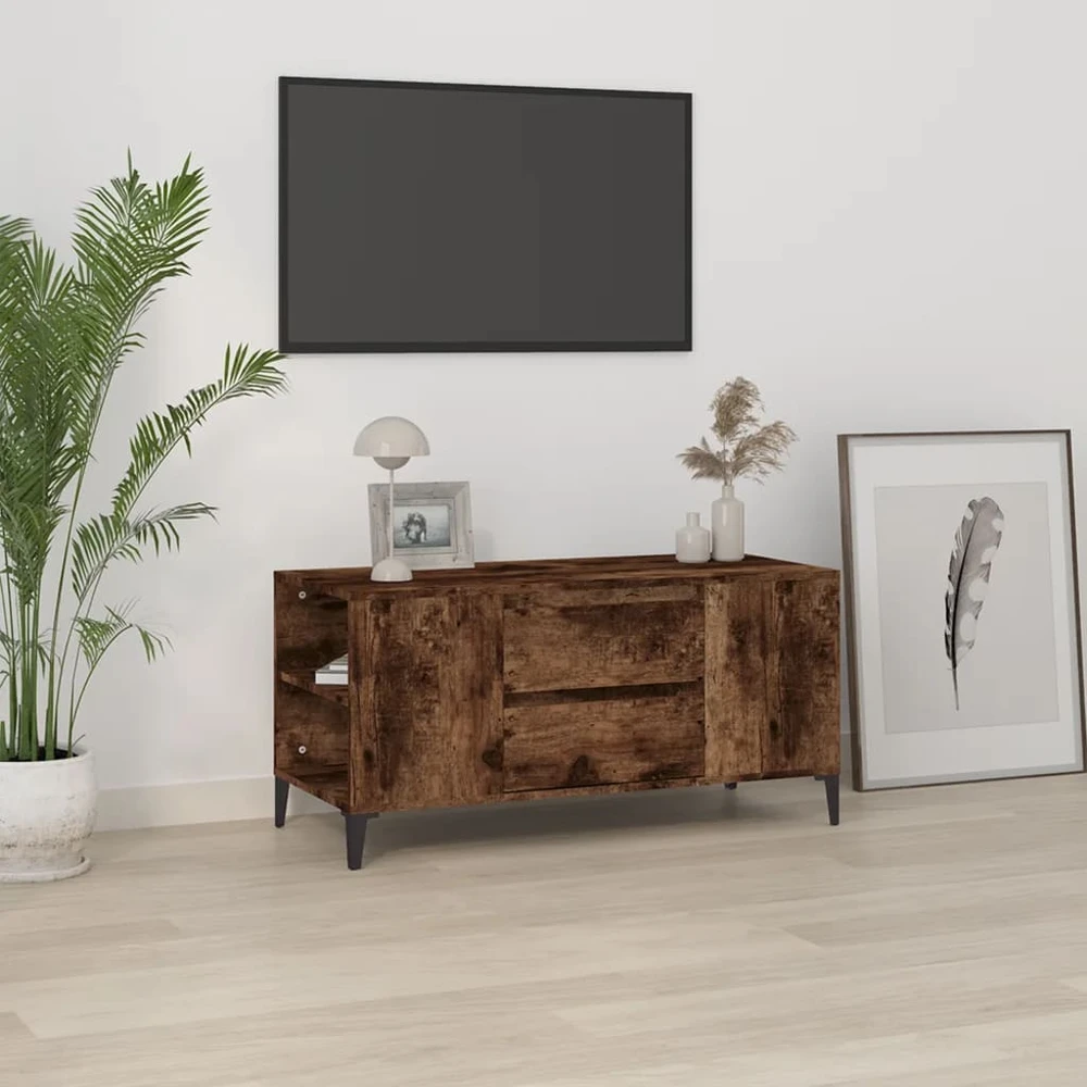 TV staliukas Televizoriaus spintelė, dūminio ąžuolo, 102x44,5x50cm, mediena
