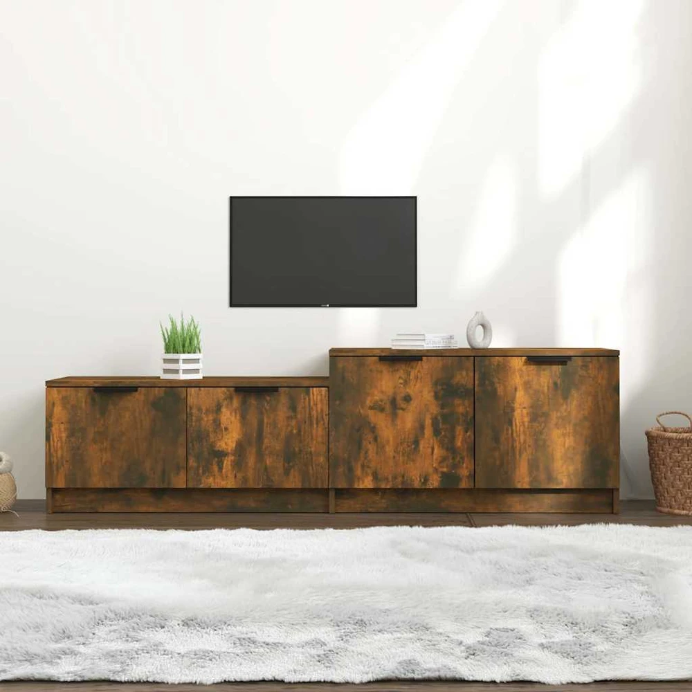 TV staliukas Televizoriaus spintelė, dūminio ąžuolo, 158,5x36x45cm, mediena