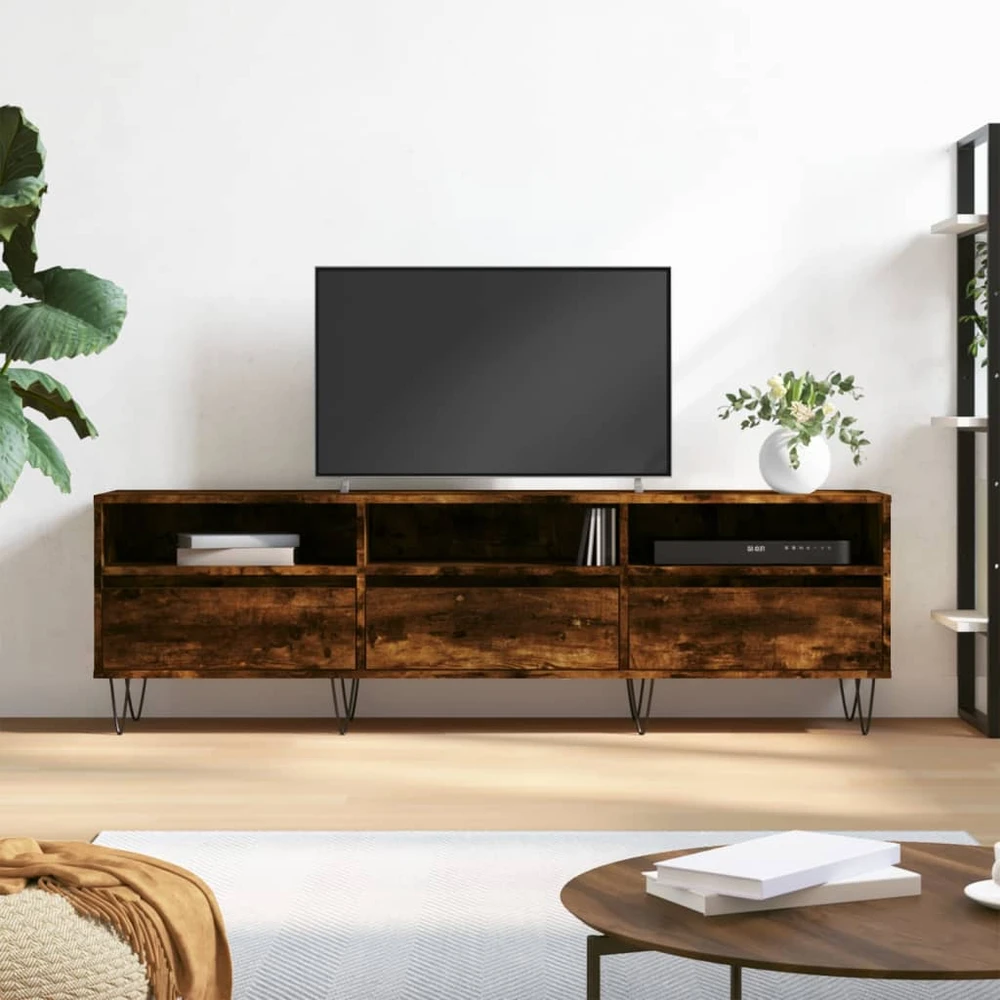 TV staliukas Televizoriaus spintelė, dūminio ąžuolo, 150x30x44,5cm, mediena