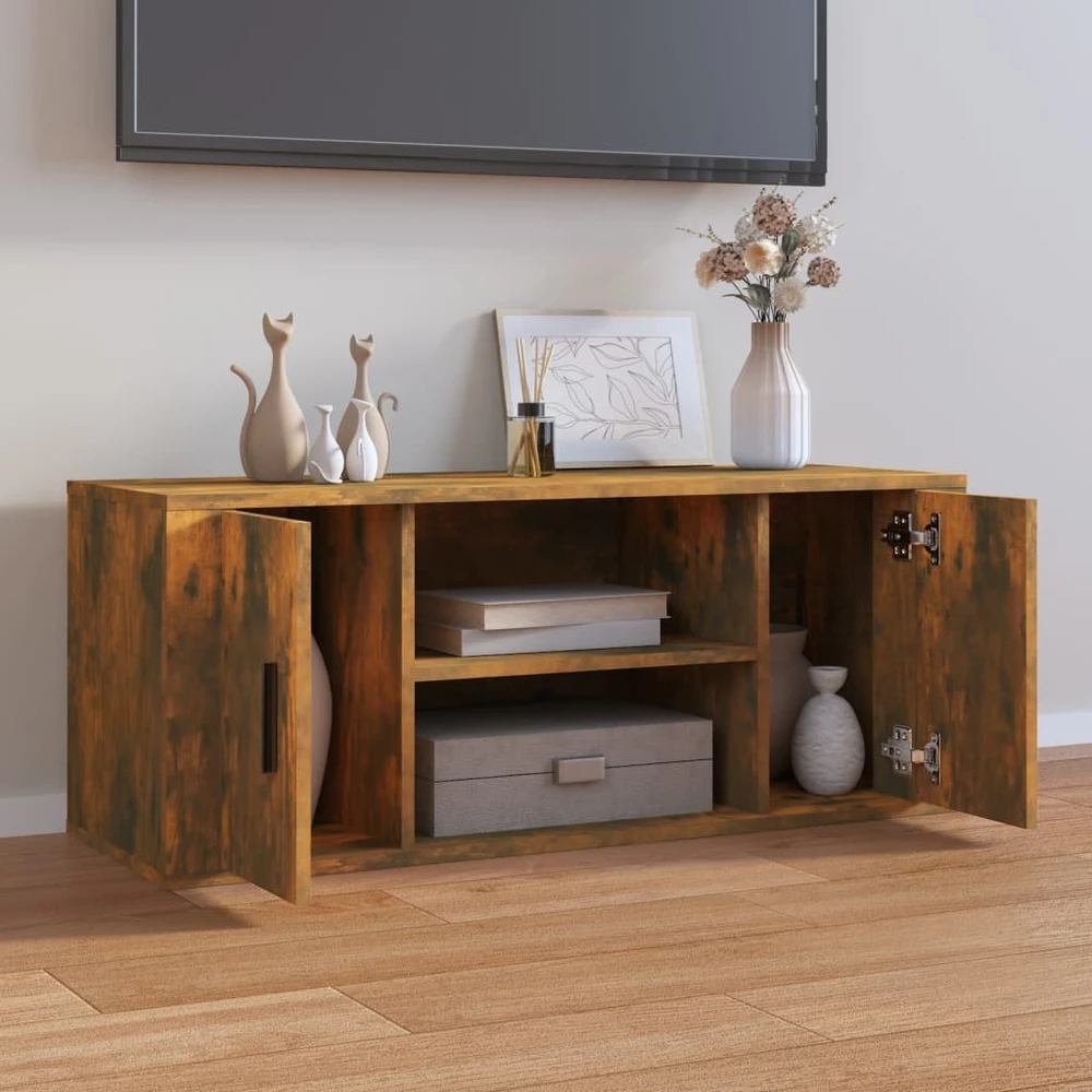 TV staliukas Televizoriaus spintelė, dūminio ąžuolo, 100x35x40cm, mediena