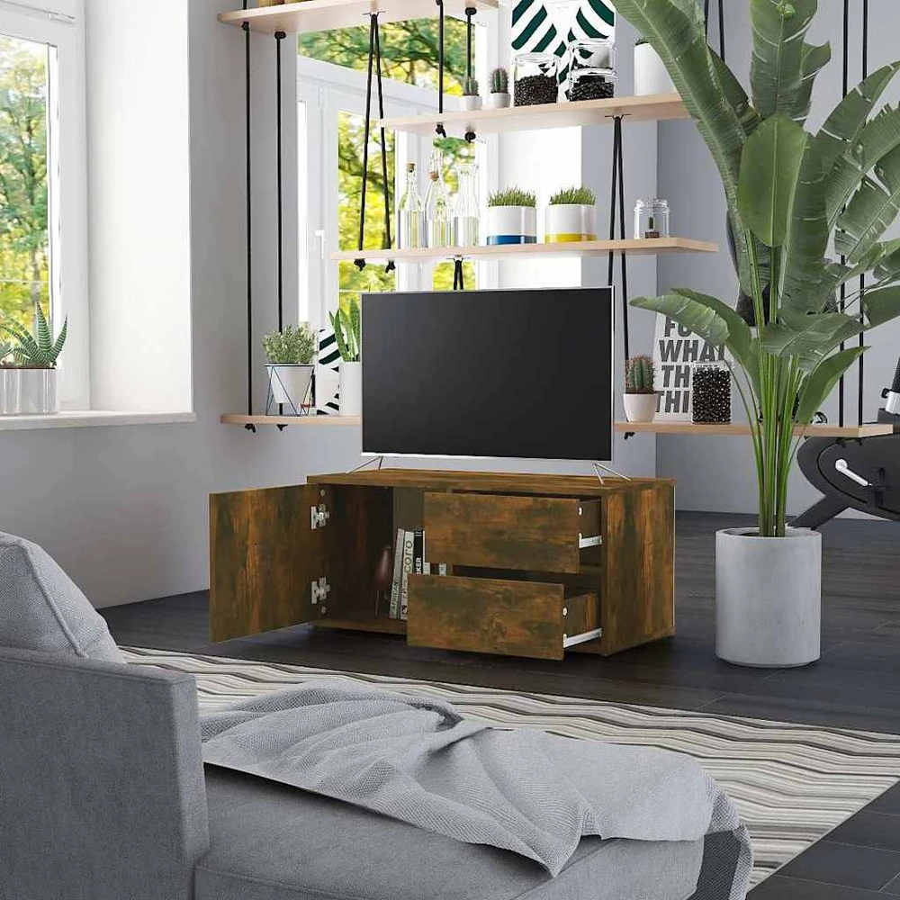 TV staliukas Televizoriaus spintelė, dūminio ąžuolo, 80x34x36cm, mediena