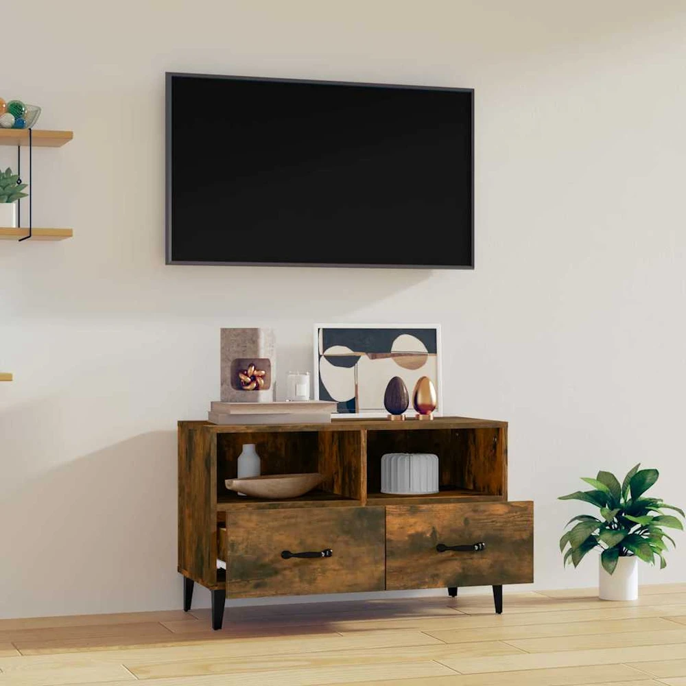 TV staliukas Televizoriaus spintelė, dūminio ąžuolo, 80x36x50cm, mediena
