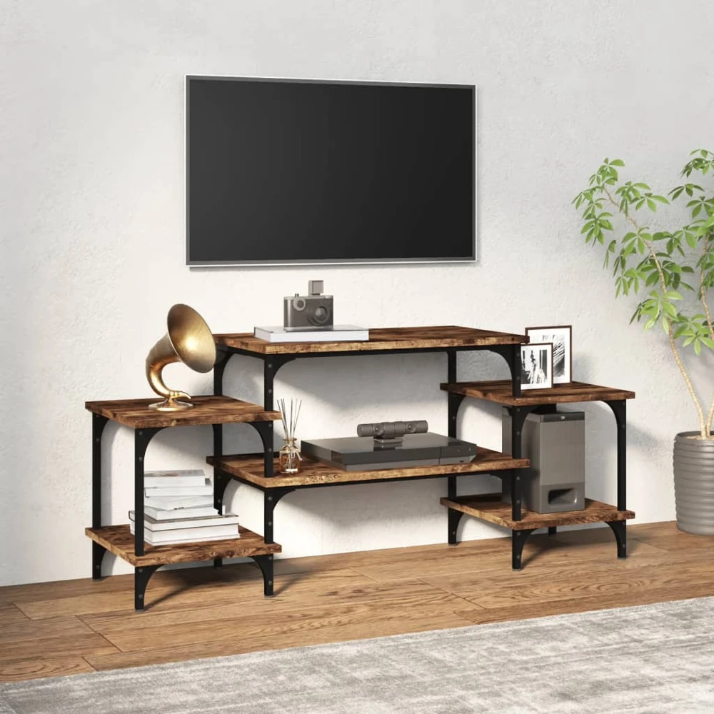 TV staliukas Televizoriaus spintelė, dūminio ąžuolo, 117x35x52cm, mediena