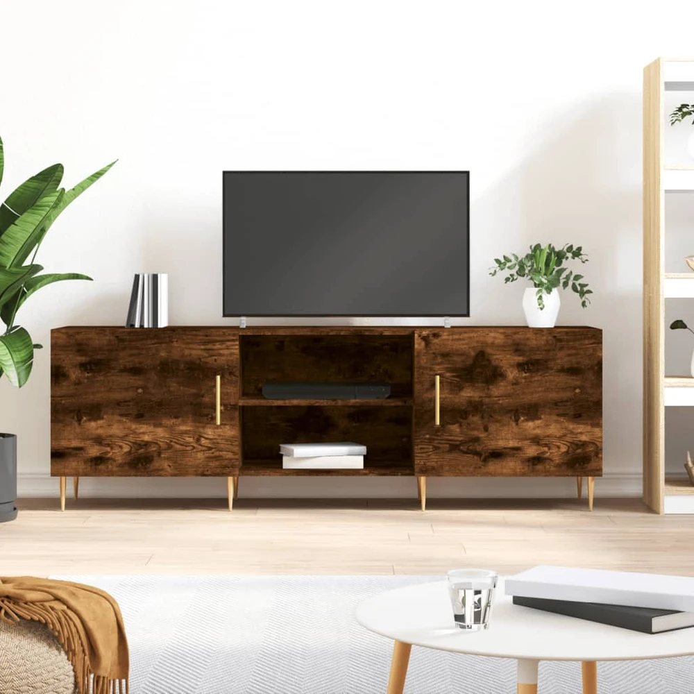 TV staliukas Televizoriaus spintelė, dūminio ąžuolo, 150x30x50cm, mediena
