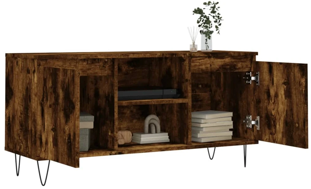 TV staliukas Televizoriaus spintelė, dūminio ąžuolo, 104x35x50cm, mediena