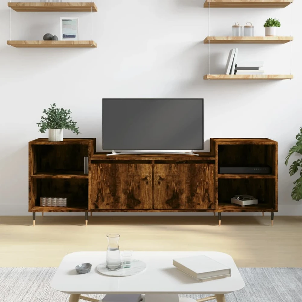 TV staliukas Televizoriaus spintelė, dūminio ąžuolo, 160x35x55cm, mediena