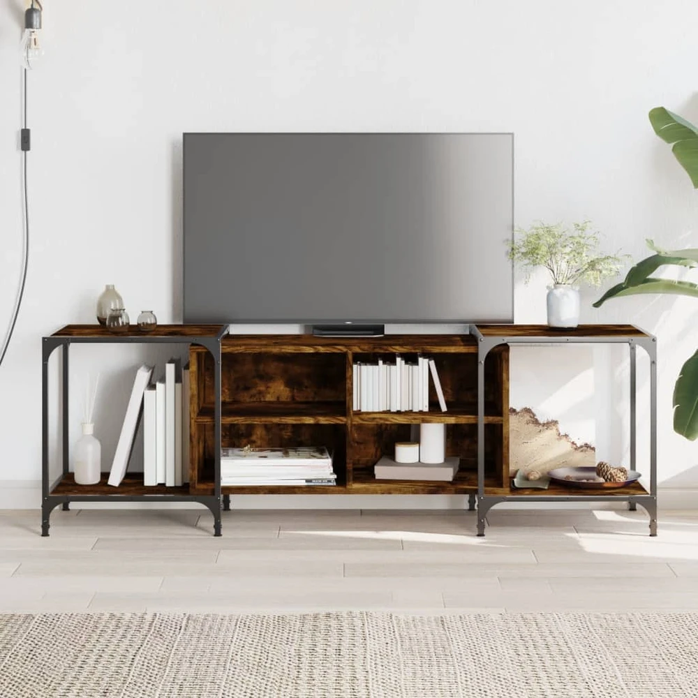 TV staliukas Televizoriaus spintelė, dūminio ąžuolo, 153x37x50cm, mediena