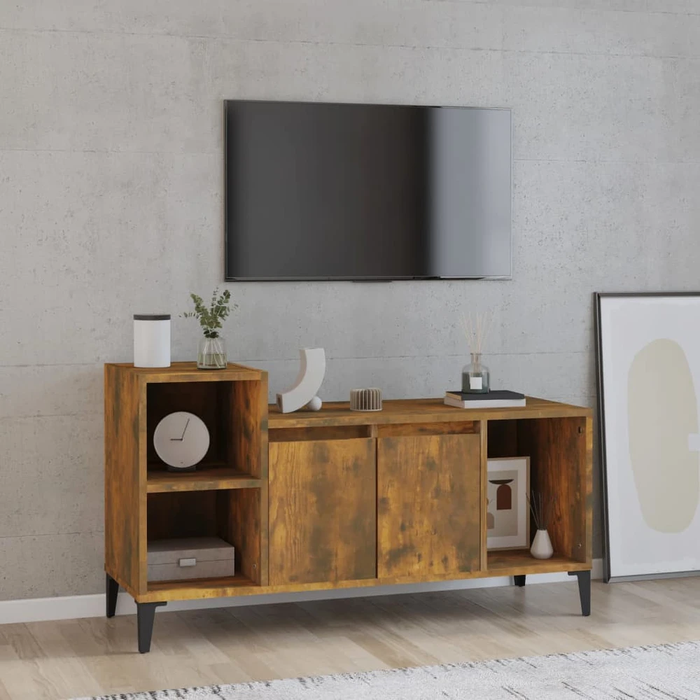 TV staliukas Televizoriaus spintelė, dūminio ąžuolo, 100x35x55cm, mediena