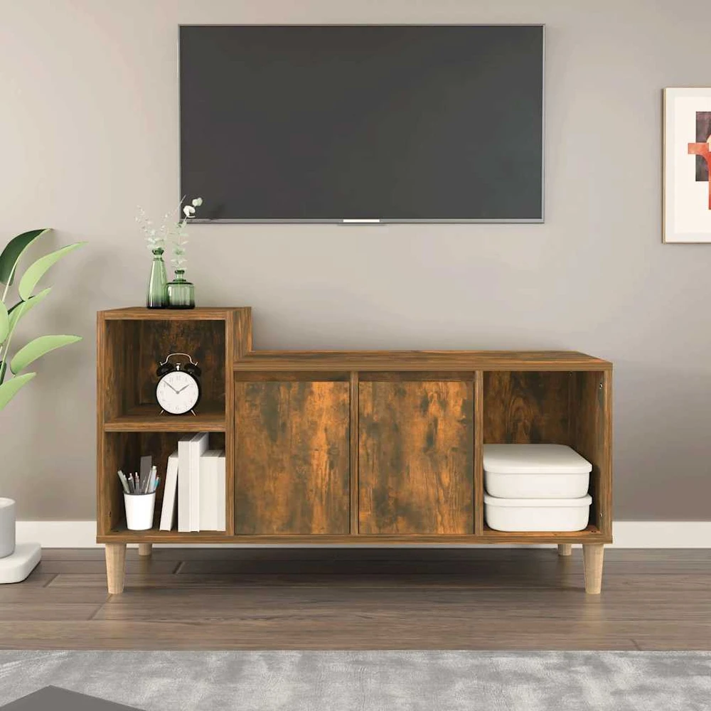 TV staliukas Televizoriaus spintelė, dūminio ąžuolo, 100x35x55cm, mediena