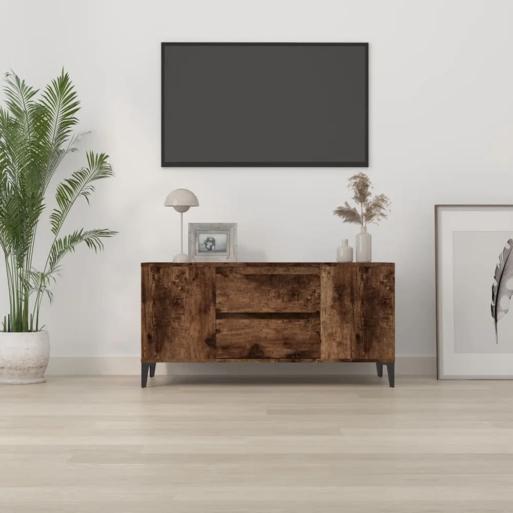 TV staliukas Televizoriaus spintelė, dūminio ąžuolo, 102x44,5x50cm, mediena