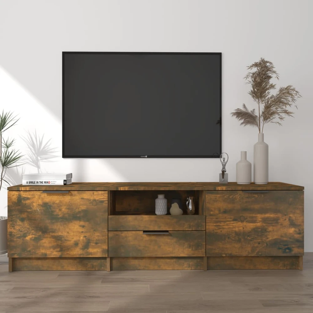 TV staliukas Televizoriaus spintelė, dūminio ąžuolo, 140x35x40cm, mediena