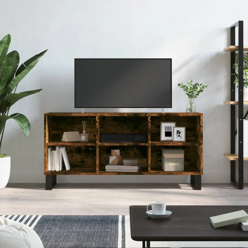 TV staliukas Televizoriaus spintelė, dūminio ąžuolo, 103,5x30x50cm, mediena