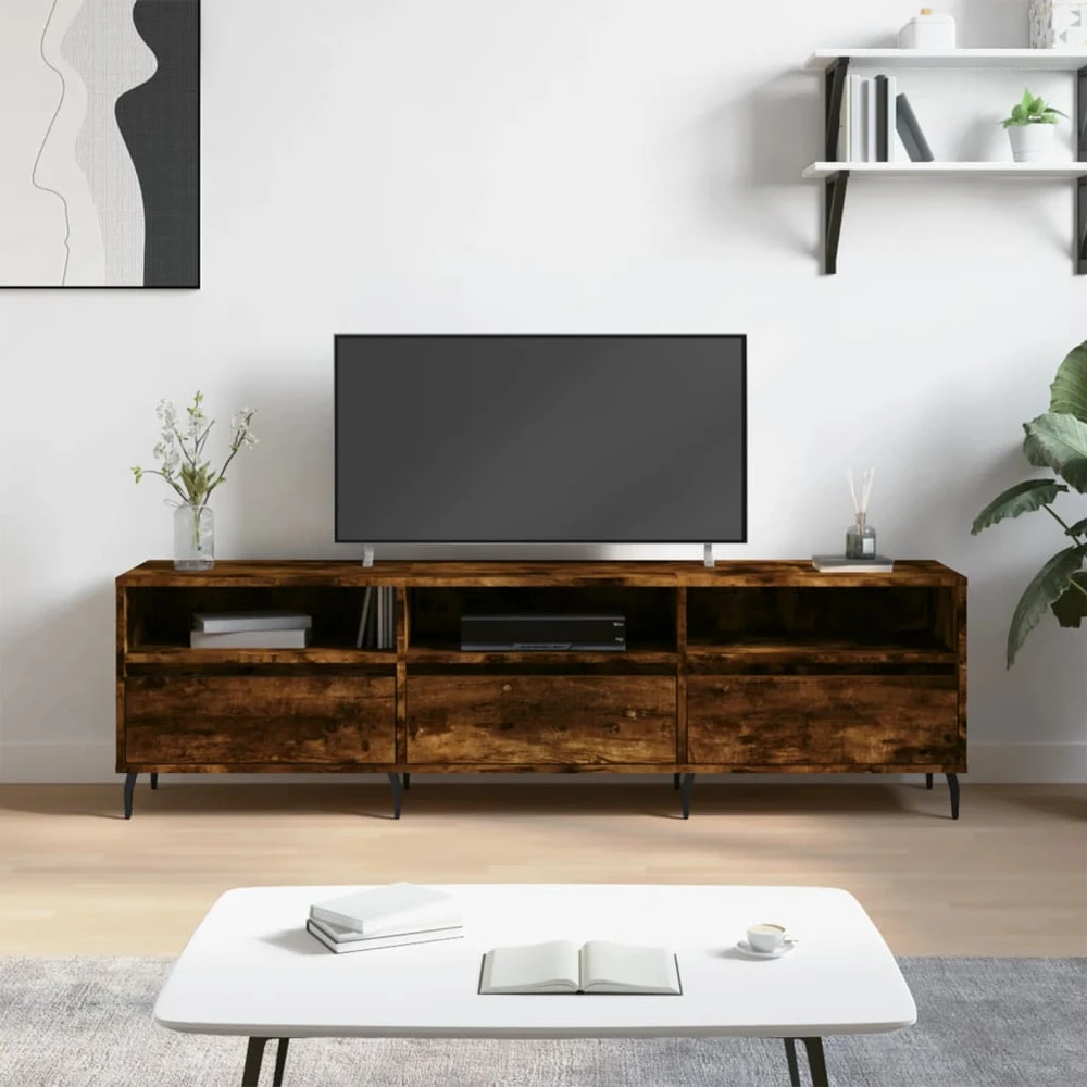 TV staliukas Televizoriaus spintelė, dūminio ąžuolo, 150x30x44,5cm, mediena