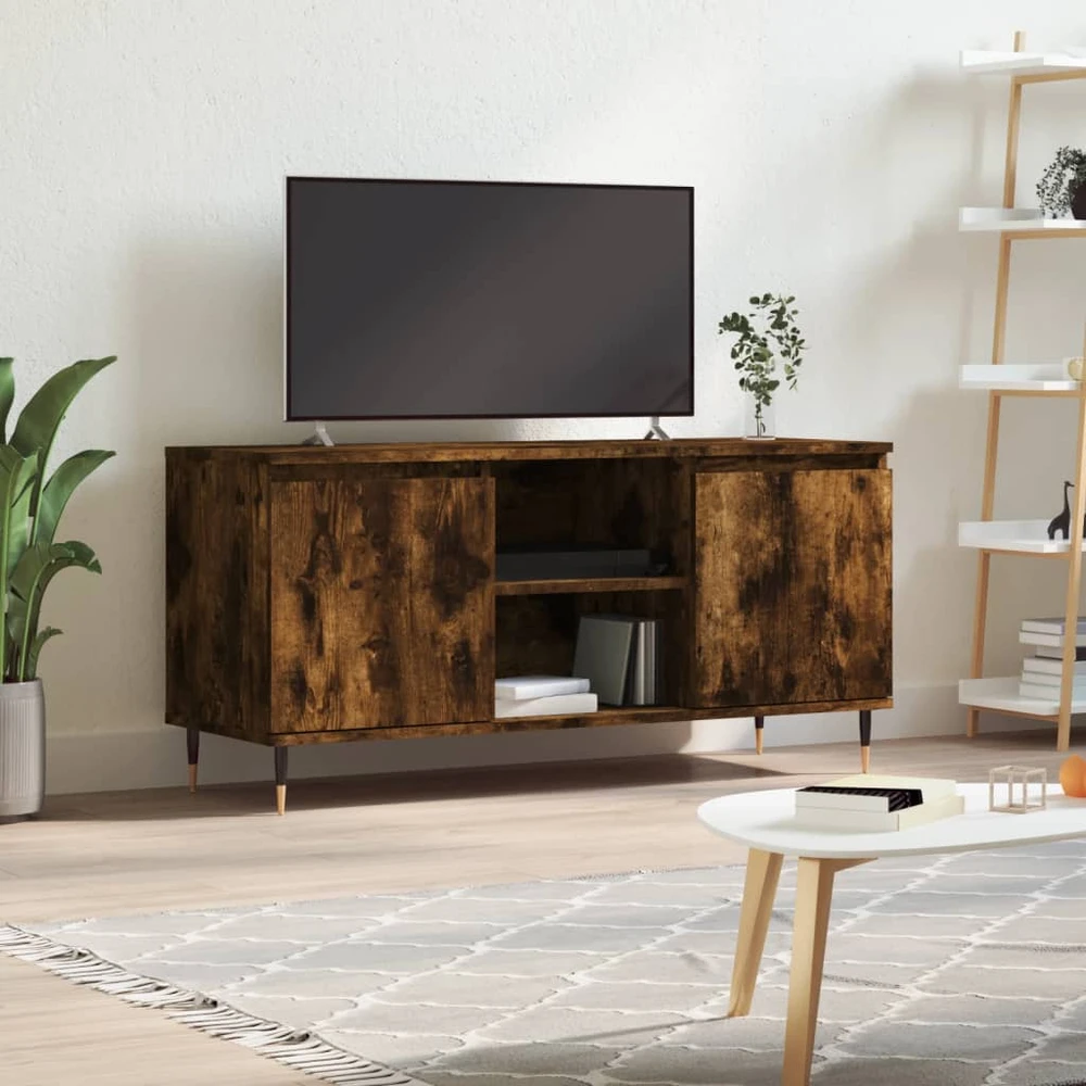 TV staliukas Televizoriaus spintelė, dūminio ąžuolo, 104x35x50cm, mediena