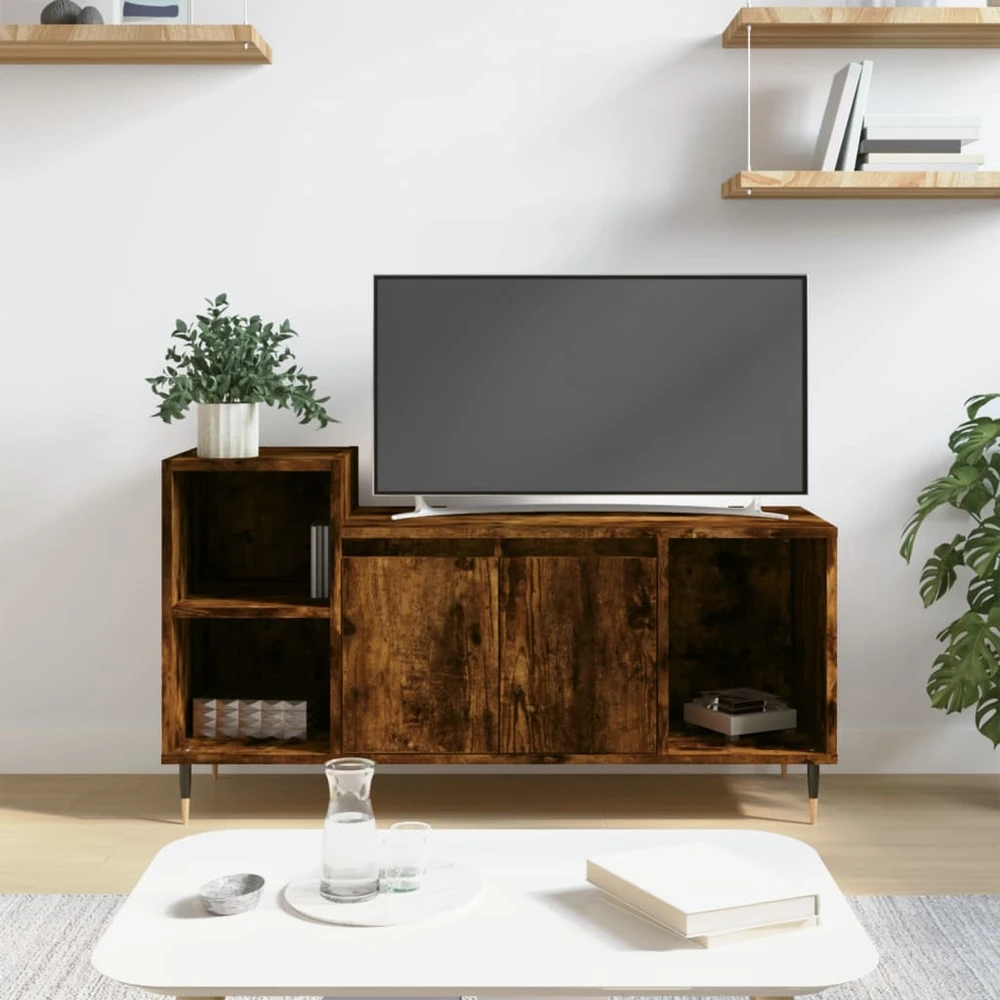 TV staliukas Televizoriaus spintelė, dūminio ąžuolo, 100x35x55cm, mediena