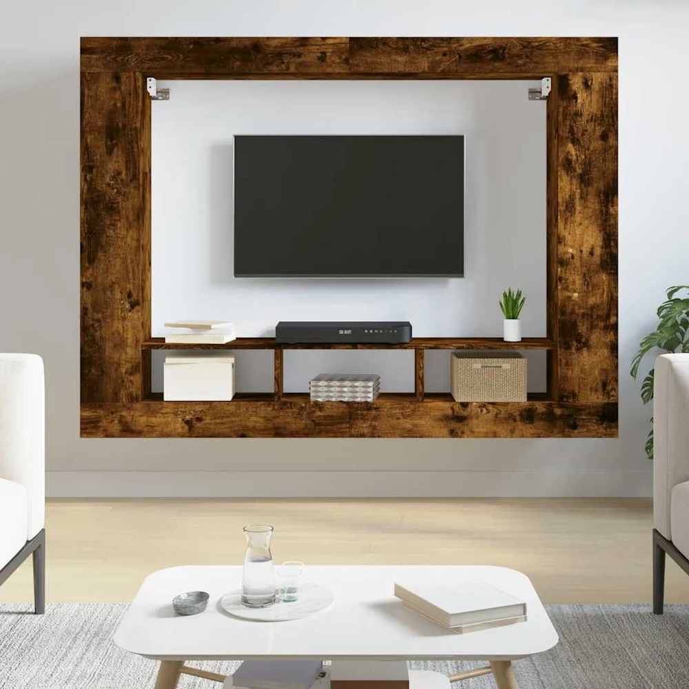 TV staliukas Televizoriaus spintelė, dūminio ąžuolo, 152x22x113cm, mediena