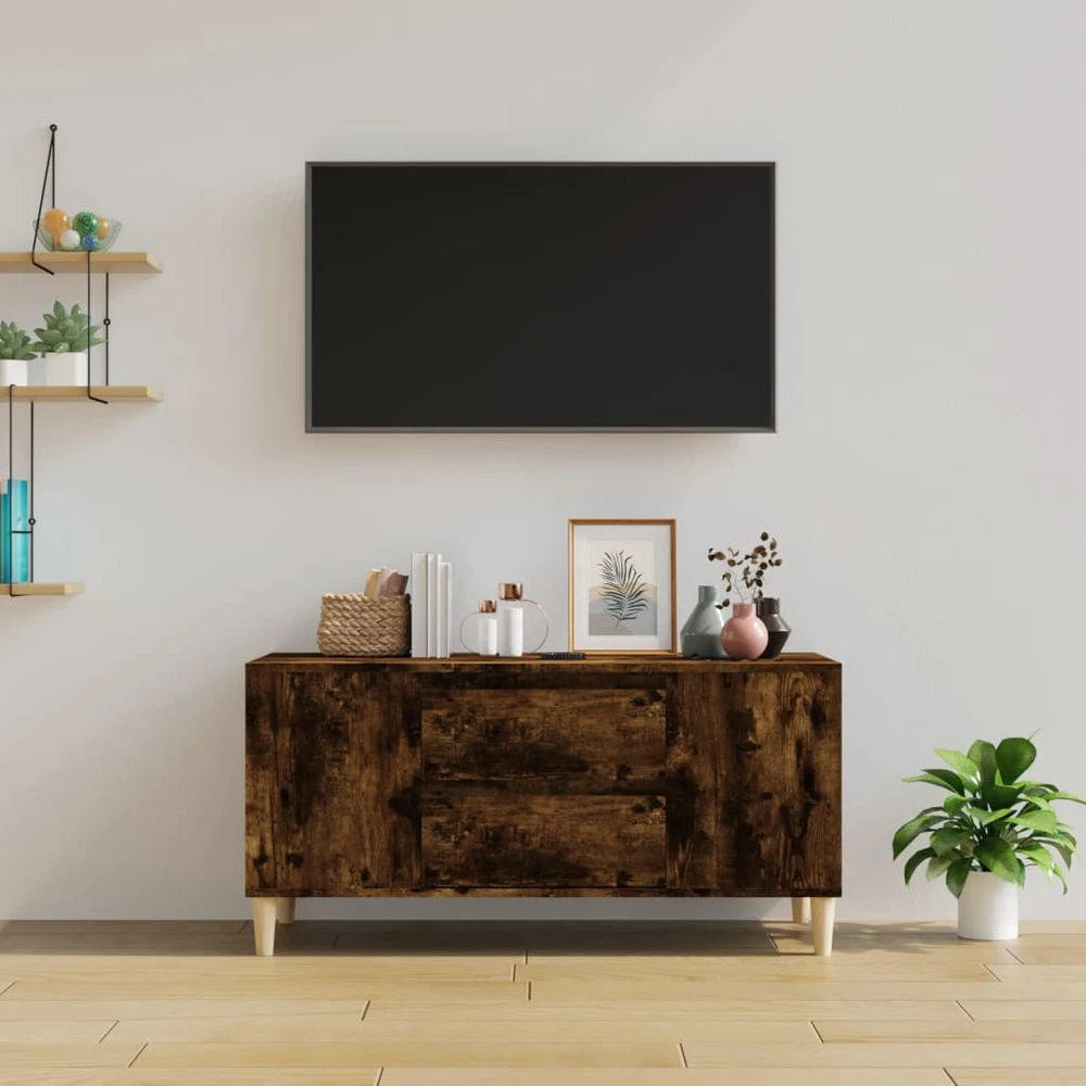 TV staliukas Televizoriaus spintelė, dūminio ąžuolo, 102x44,5x50cm, mediena