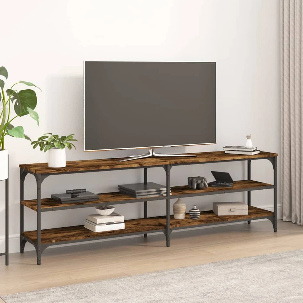TV staliukas Televizoriaus spintelė, dūminio ąžuolo, 160x30x50cm, mediena