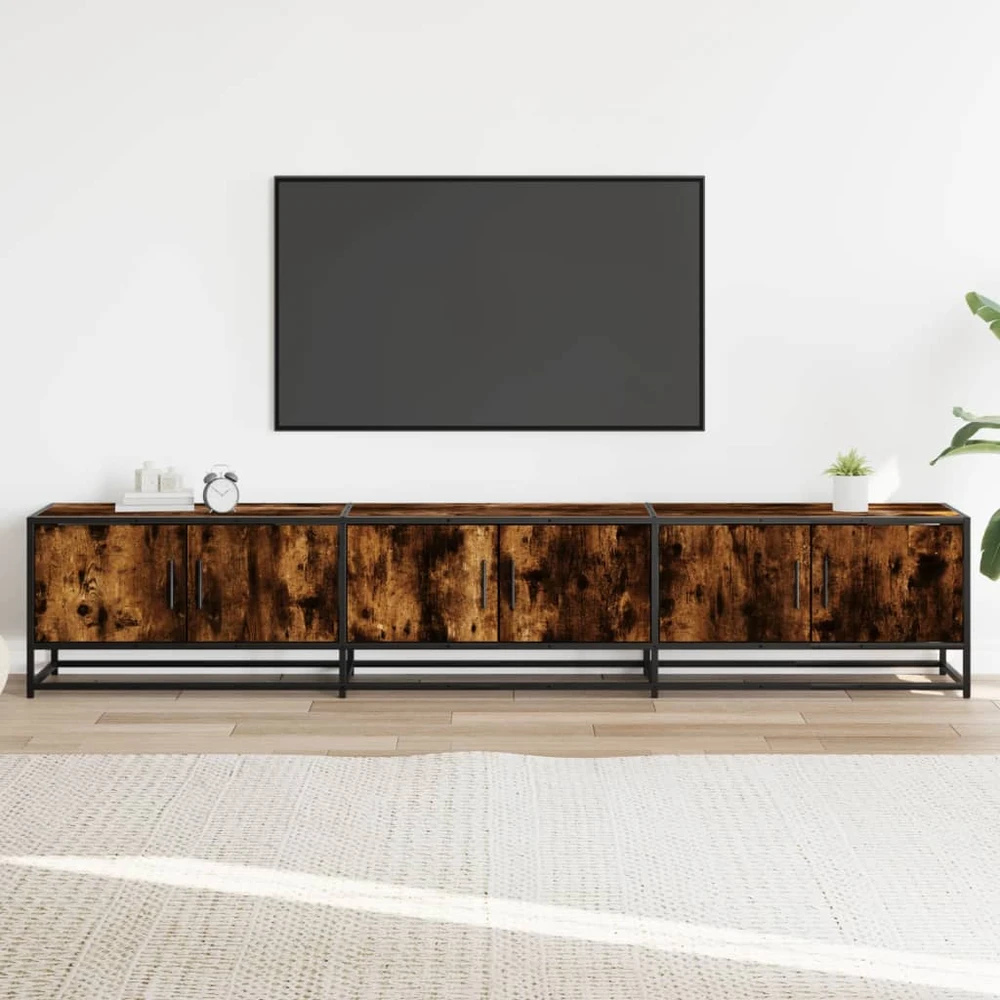 TV staliukas Televizoriaus spintelė, dūminio ąžuolo, 210x35x41cm, mediena