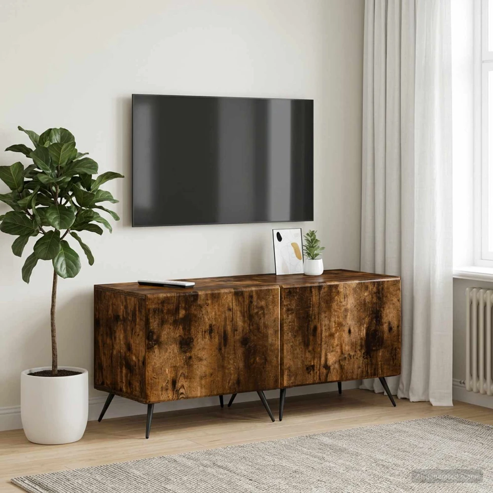 TV staliukas Televizoriaus spintelė Dūminio ąžuolo Apdirbta mediena