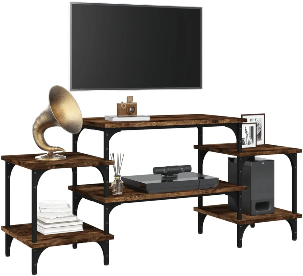 TV staliukas Televizoriaus spintelė, dūminio ąžuolo, 117x35x52cm, mediena