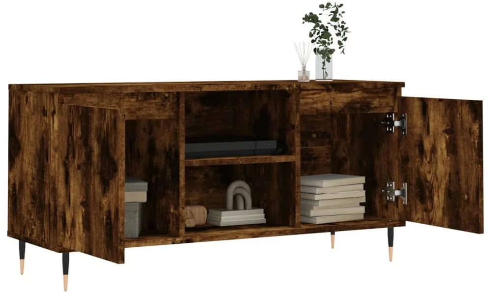 TV staliukas Televizoriaus spintelė, dūminio ąžuolo, 104x35x50cm, mediena