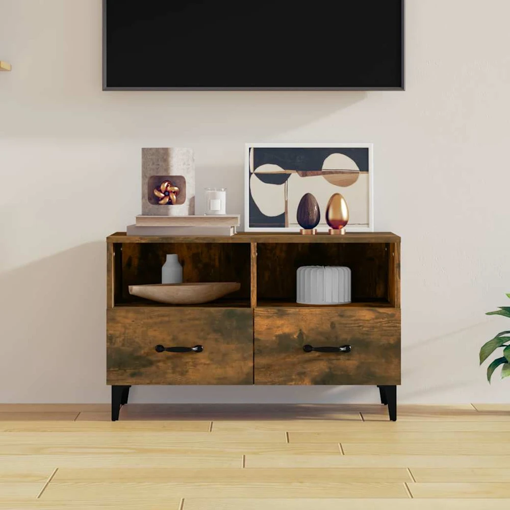 TV staliukas Televizoriaus spintelė, dūminio ąžuolo, 80x36x50cm, mediena