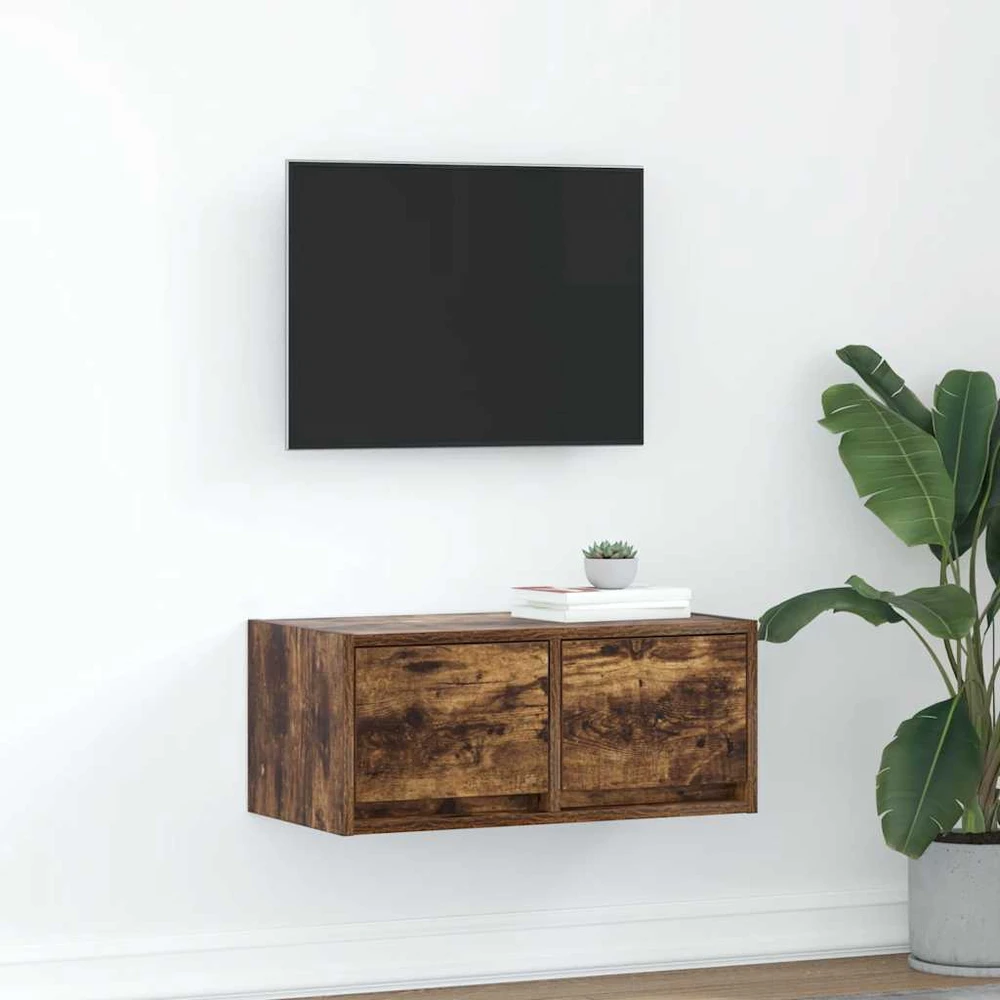 TV staliukas Televizoriaus spintelė, dūminio ąžuolo, 60x31x25,5 cm, mediena