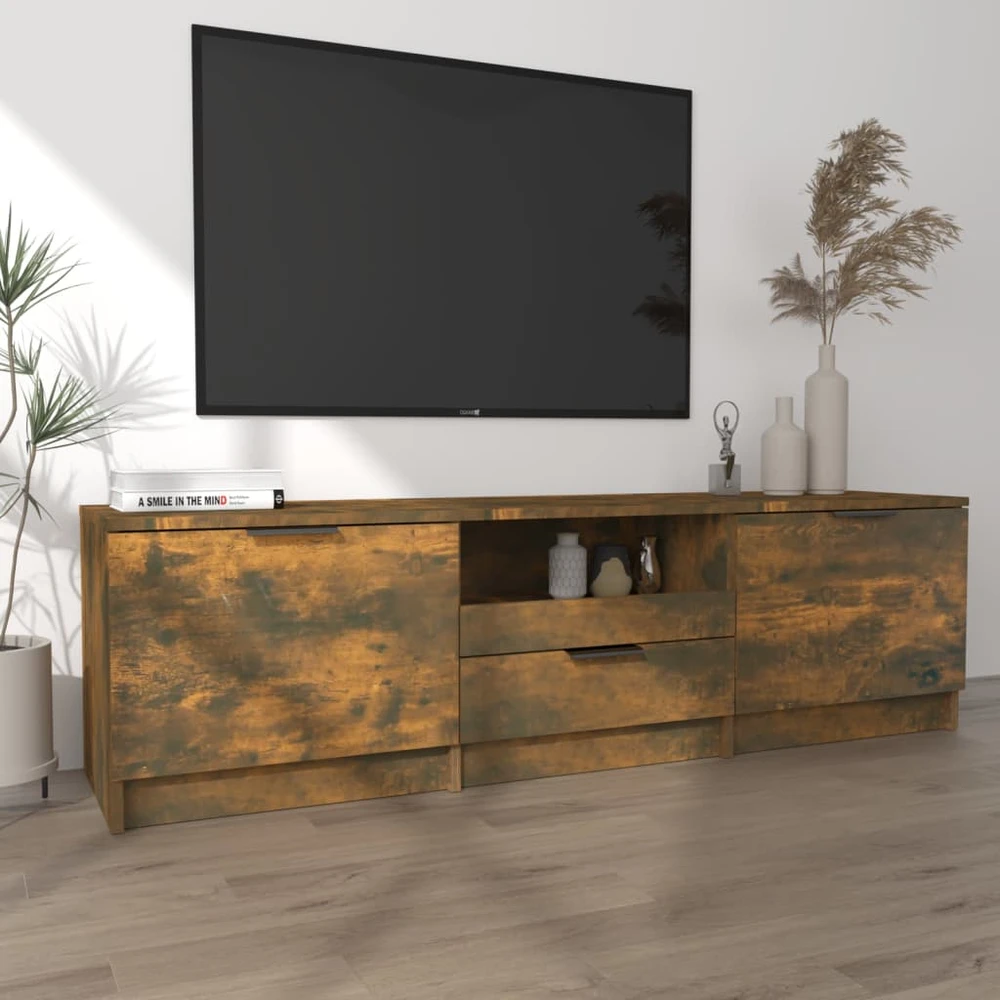 TV staliukas Televizoriaus spintelė, dūminio ąžuolo, 140x35x40cm, mediena