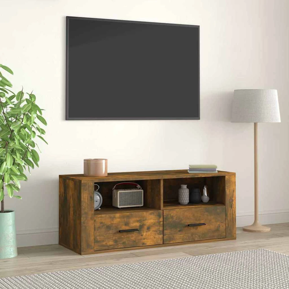 TV staliukas Televizoriaus spintelė, dūminio ąžuolo, 100x35x40cm, mediena