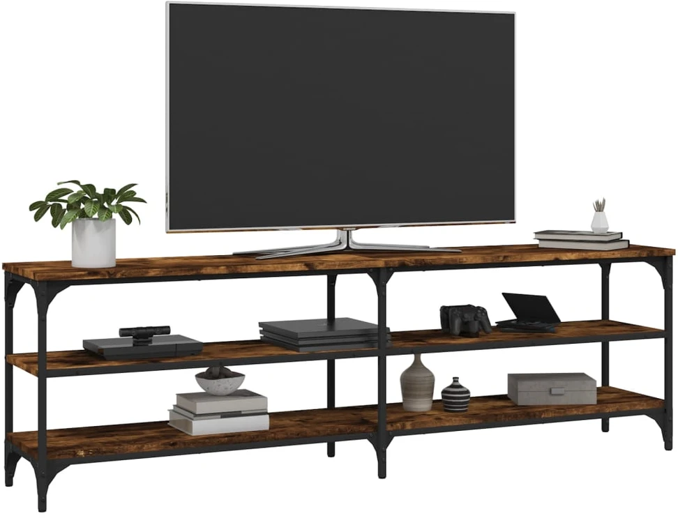 TV staliukas Televizoriaus spintelė, dūminio ąžuolo, 160x30x50cm, mediena