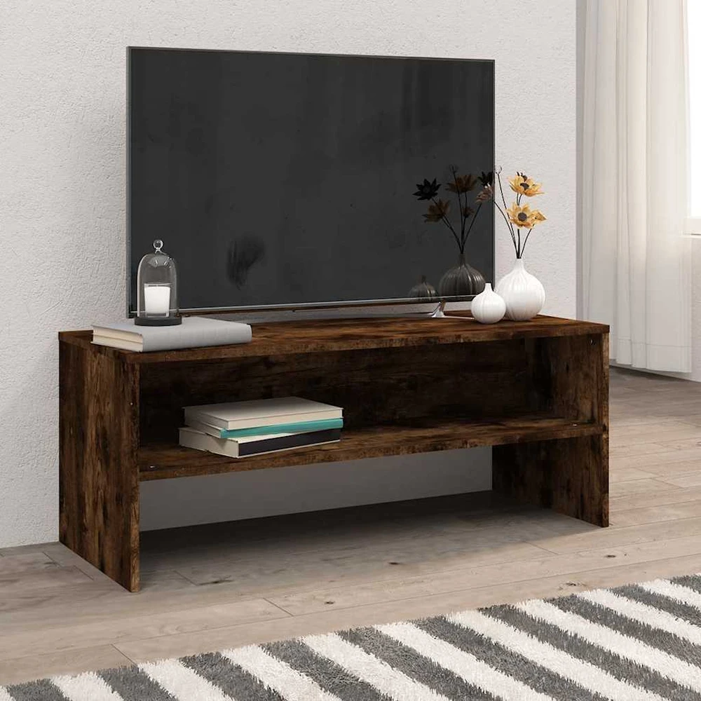 TV staliukas Televizoriaus spintelė, dūminio ąžuolo, 100x40x40cm, mediena