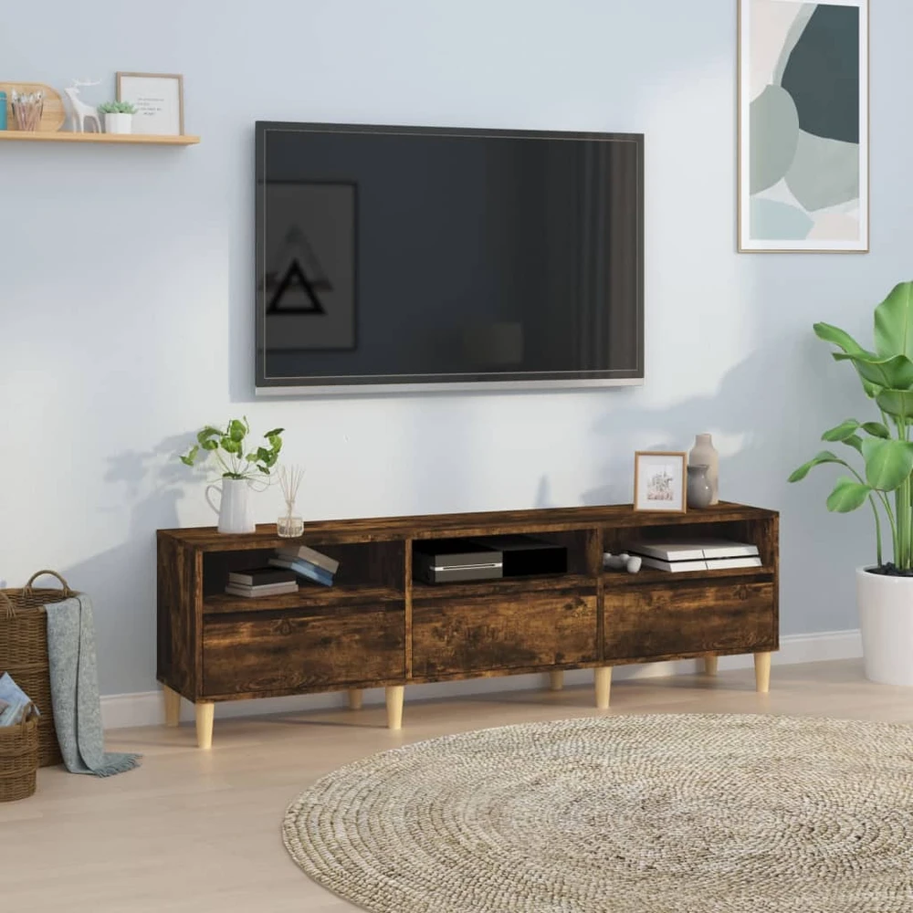 TV staliukas Televizoriaus spintelė, dūminio ąžuolo, 150x30x44,5cm, mediena