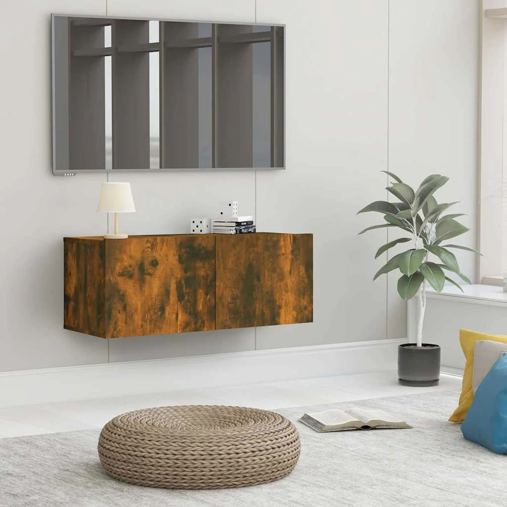 TV staliukas Televizoriaus spintelė, dūminio ąžuolo, 80x30x30cm, mediena