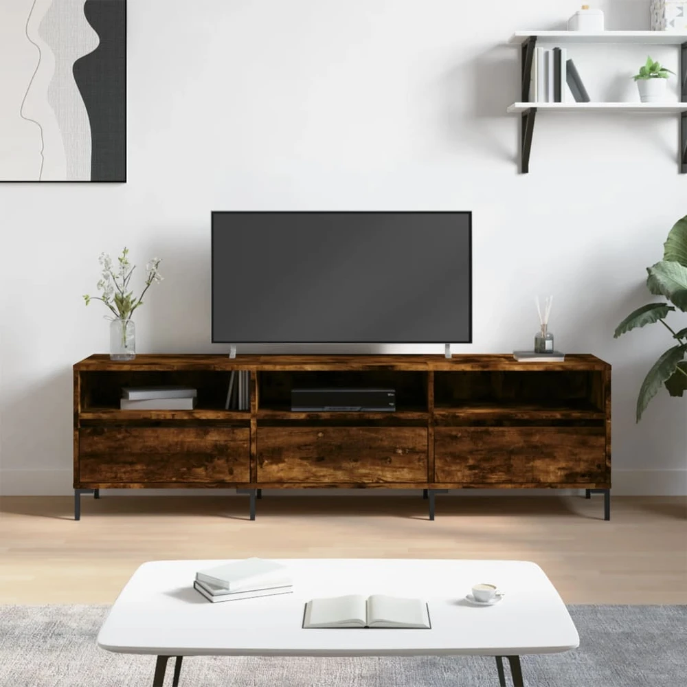 TV staliukas Televizoriaus spintelė, dūminio ąžuolo, 150x30x44,5cm, mediena