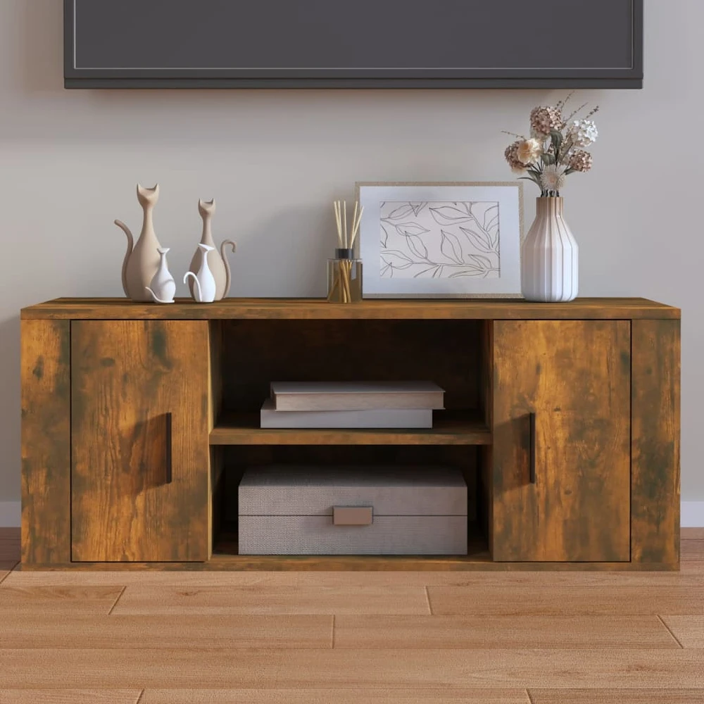 TV staliukas Televizoriaus spintelė, dūminio ąžuolo, 100x35x40cm, mediena