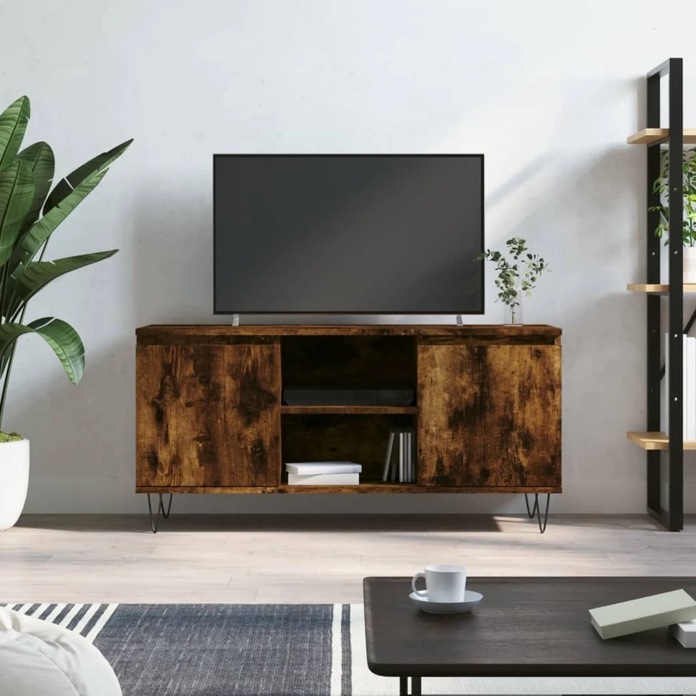 TV staliukas Televizoriaus spintelė, dūminio ąžuolo, 104x35x50cm, mediena