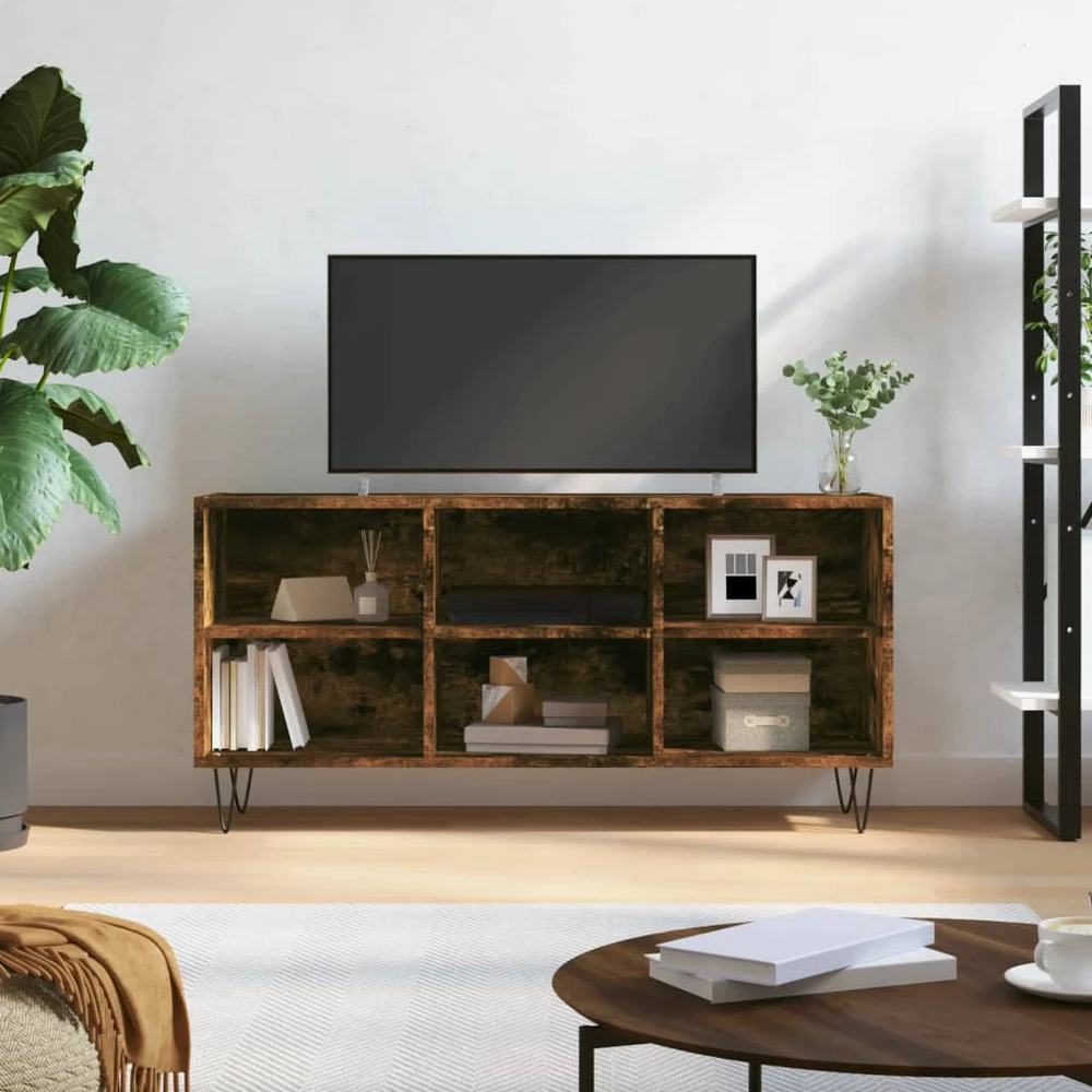 TV staliukas Televizoriaus spintelė, dūminio ąžuolo, 103,5x30x50cm, mediena