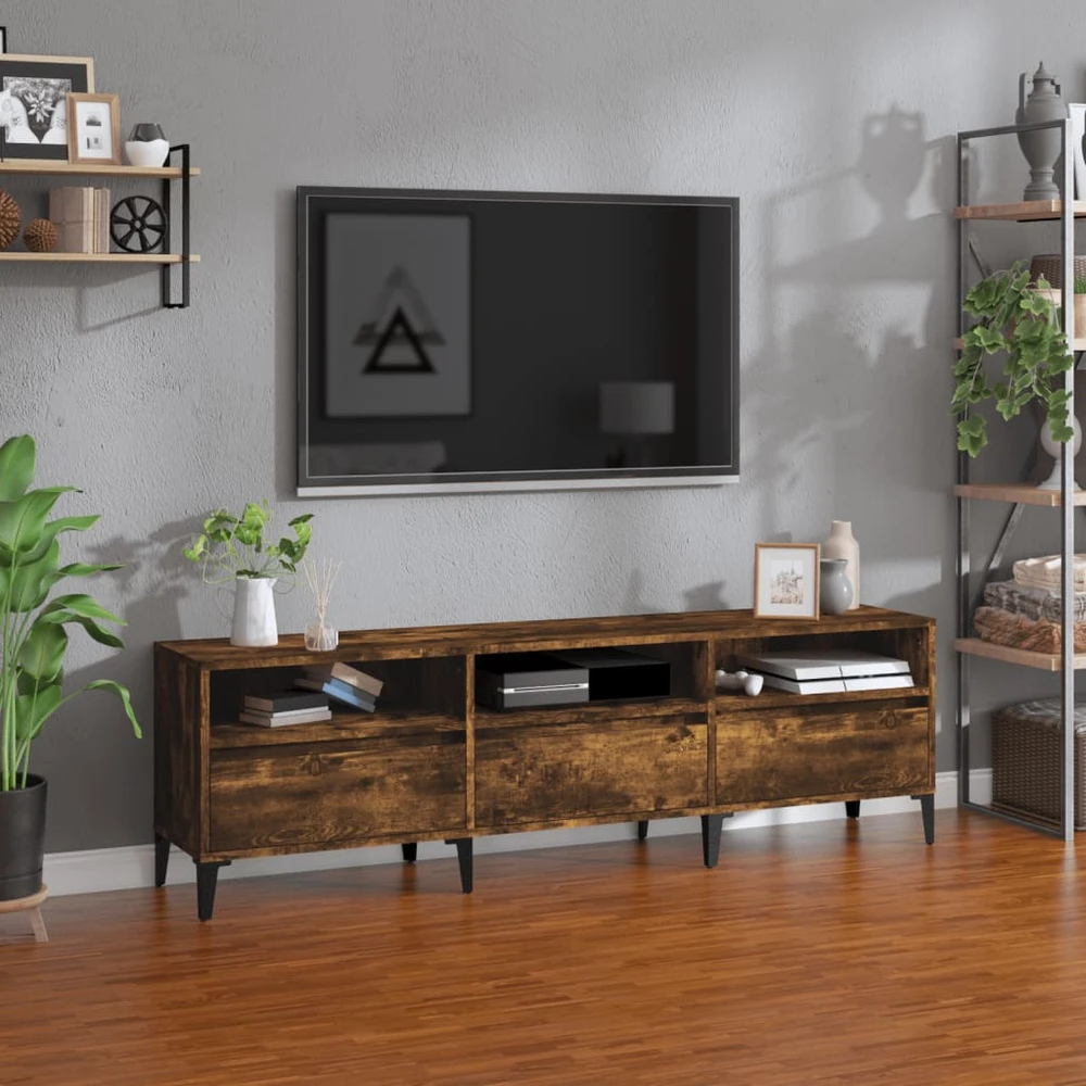 TV staliukas Televizoriaus spintelė, dūminio ąžuolo, 150x30x44,5cm, mediena