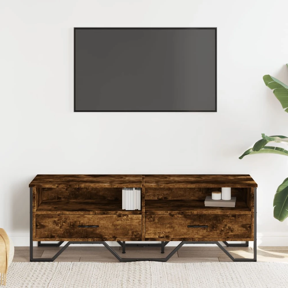 TV staliukas Televizoriaus spintelė, dūminio ąžuolo, 122x34x41cm, mediena
