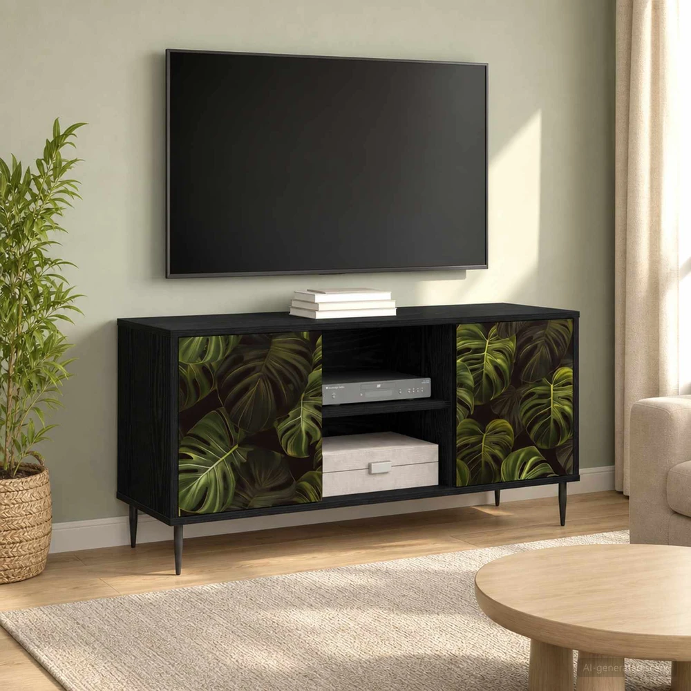 TV staliukas Televizoriaus spintelė ELBURG 102 x 33 x 51 cm Juodojo ąžuolo