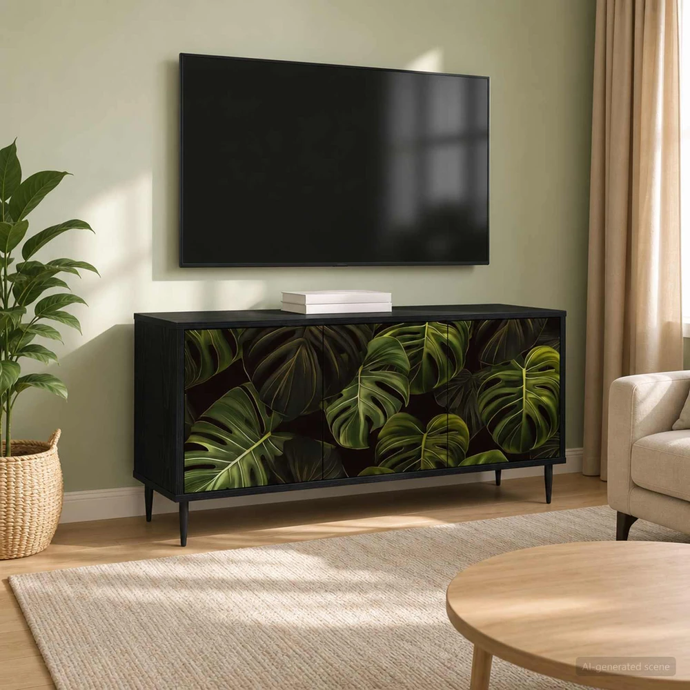TV staliukas Televizoriaus spintelė ELBURG 102 x 33 x 51 cm Juodojo ąžuolo