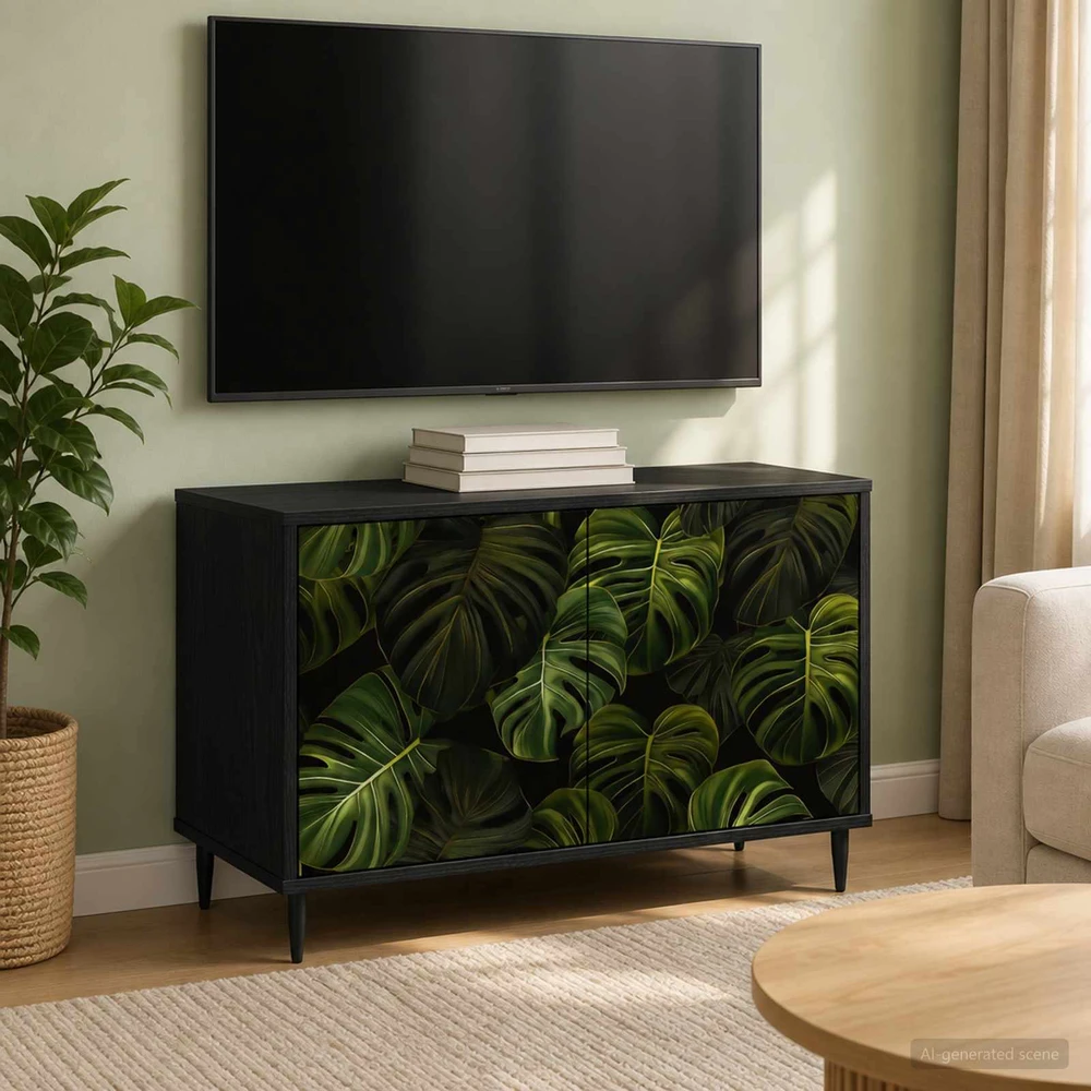 TV staliukas Televizoriaus spintelė ELBURG 69 x 33 x 50,5 cm Juodojo ąžuolo