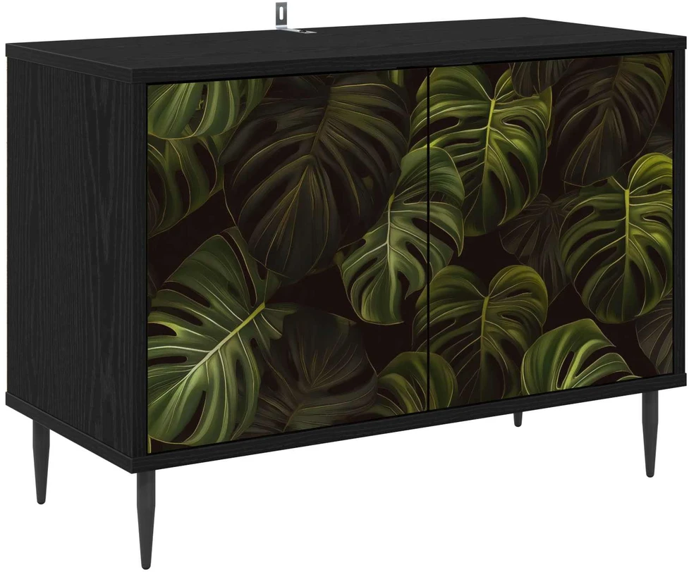 TV staliukas Televizoriaus spintelė ELBURG 69 x 33 x 50,5 cm Juodojo ąžuolo