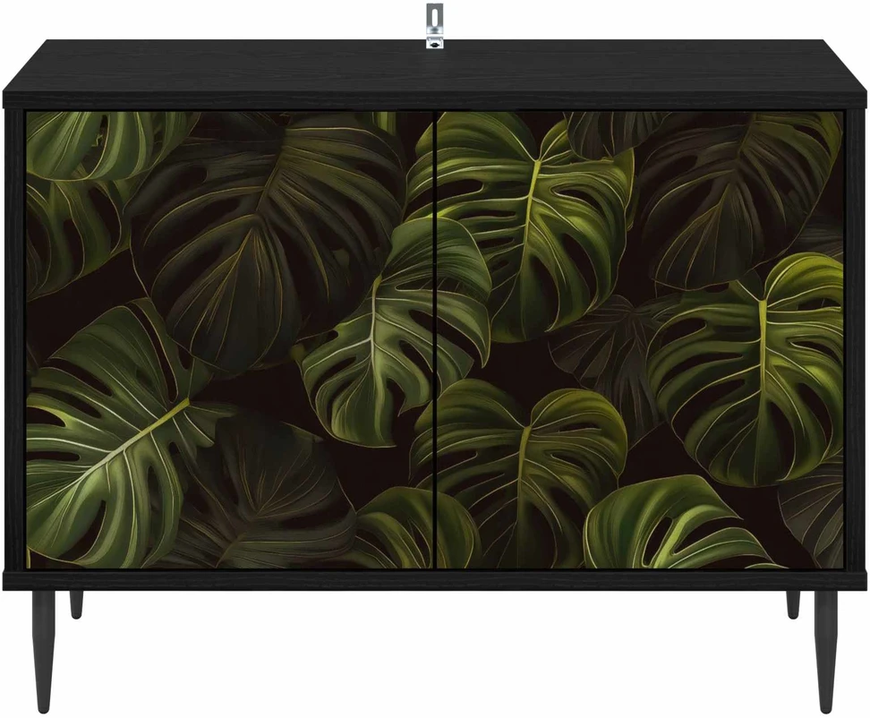 TV staliukas Televizoriaus spintelė ELBURG 69 x 33 x 50,5 cm Juodojo ąžuolo