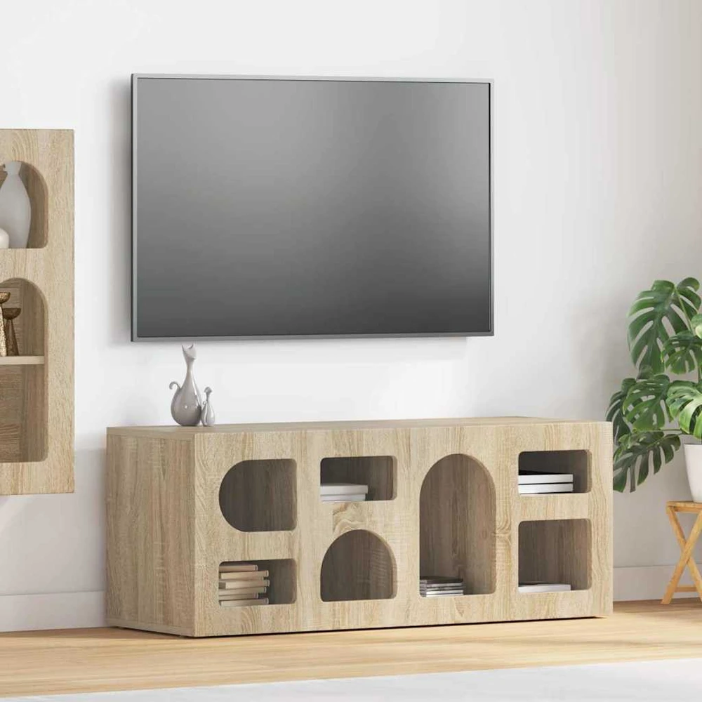 TV staliukas Televizoriaus spintelė ELST 100 x 35 x 40 cm Sonoma ąžuolas